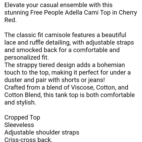 Free People Adella top red - Picture 6 of 11